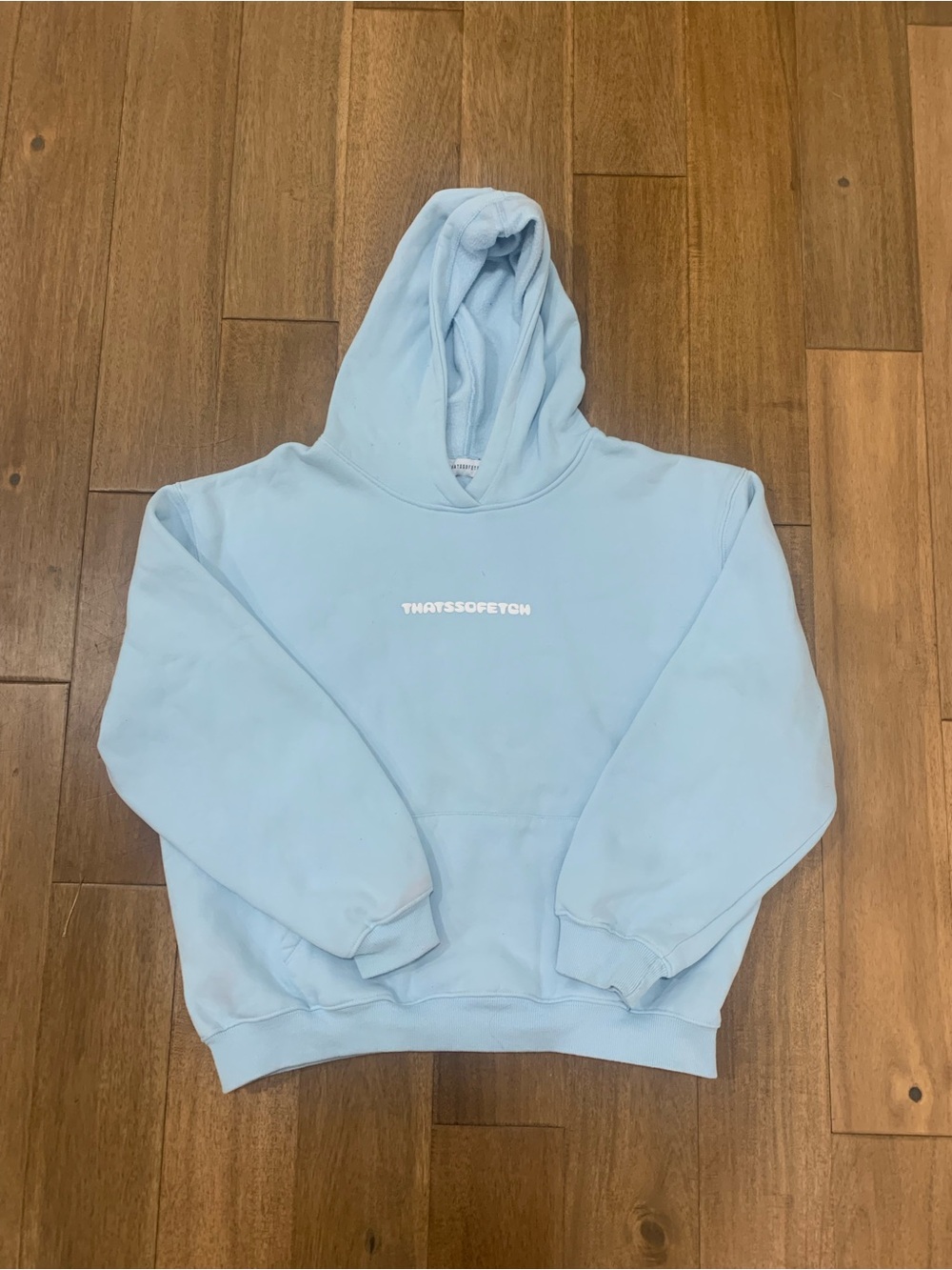 Light Blue Hoodie with Center Logo